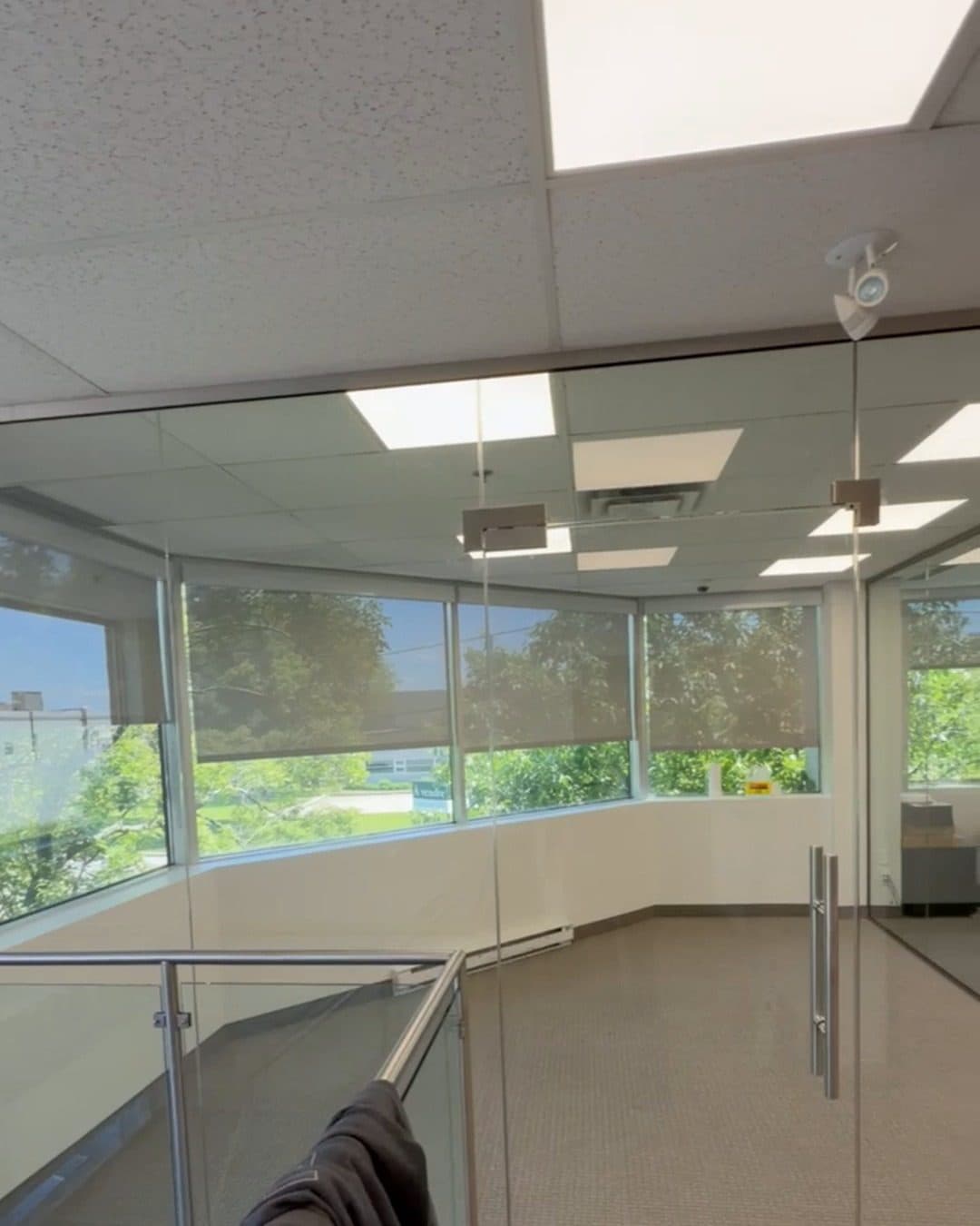 Glass corner office with a view